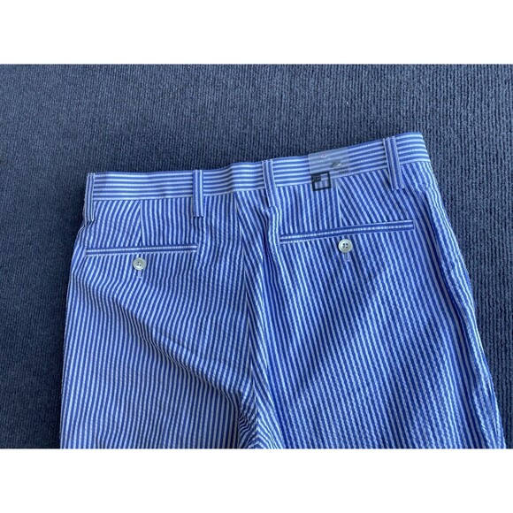 JCP JC Penney Seersucker Pants Blue White Stripe Beach Preppy Summer Mens 32x32 - Picture 4 of 11